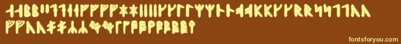 Skraelingrunic Font – Yellow Fonts on Brown Background