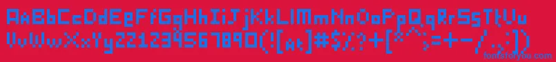 KillerLasagna Font – Blue Fonts on Red Background