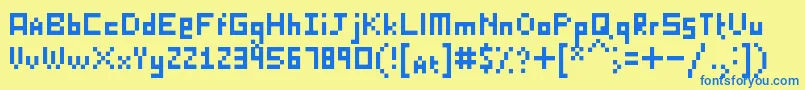 Weitere Informationen zur KillerLasagna-Schriftart KillerLasagna-Schriftart – Blaue Schriften auf gelbem Hintergrund