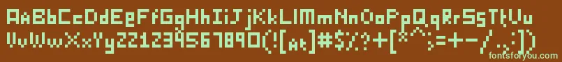 KillerLasagna-fontti – vihreät fontit ruskealla taustalla