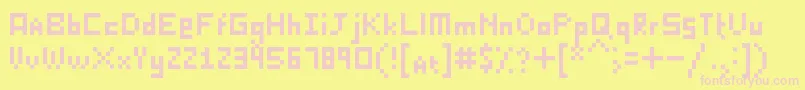 KillerLasagna-fontti – vaaleanpunaiset fontit keltaisella taustalla