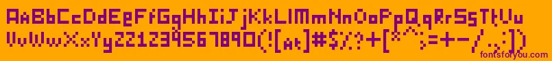 KillerLasagna-Schriftart – Violette Schriften auf orangefarbenem Hintergrund