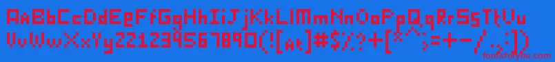 KillerLasagna-fontti – punaiset fontit sinisellä taustalla