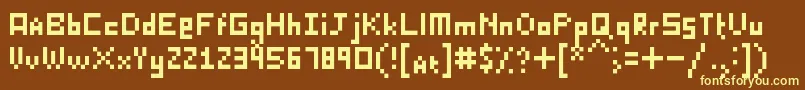 KillerLasagna-fontti – keltaiset fontit ruskealla taustalla