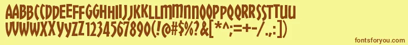 ChickweedTitling Font – Brown Fonts on Yellow Background