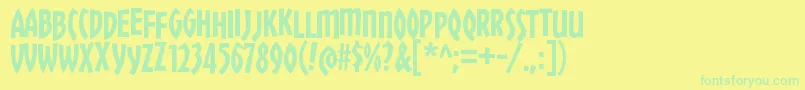 ChickweedTitling Font – Green Fonts on Yellow Background