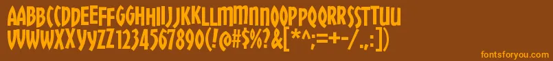 ChickweedTitling Font – Orange Fonts on Brown Background