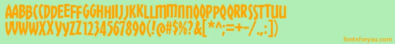 ChickweedTitling Font – Orange Fonts on Green Background