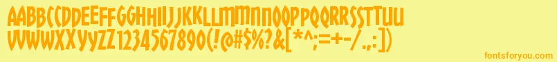 ChickweedTitling Font – Orange Fonts on Yellow Background