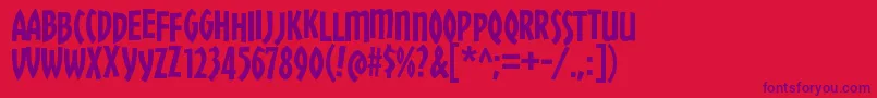 ChickweedTitling Font – Purple Fonts on Red Background