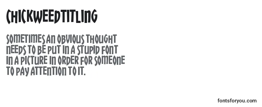 ChickweedTitling Font