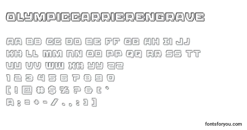 Olympiccarrierengrave Font – alphabet, numbers, special characters