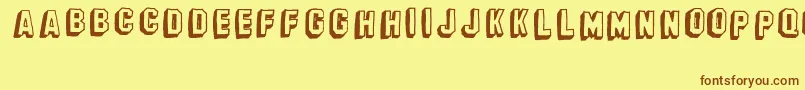 BanhartVer08Erc2008 Font – Brown Fonts on Yellow Background