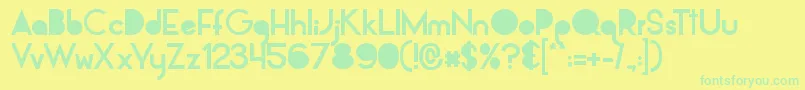 Fonte AlpacaSolidify – fontes verdes em um fundo amarelo