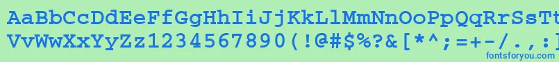 フォントCrtmB – 青い文字は緑の背景です。