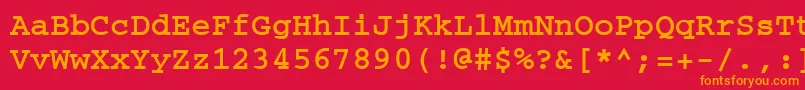 フォントCrtmB – 赤い背景にオレンジの文字