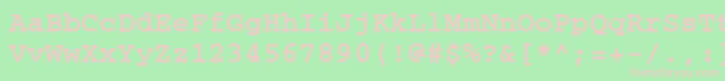 CrtmB-fontti – vaaleanpunaiset fontit vihreällä taustalla