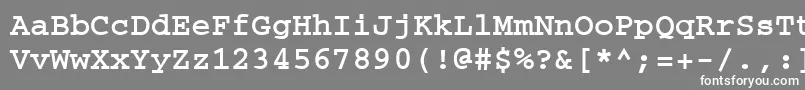 フォントCrtmB – 灰色の背景に白い文字