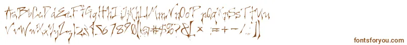Creel ffy-Schriftart – Braune Schriften auf weißem Hintergrund