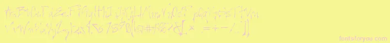 フォントCreel ffy – ピンクのフォント、黄色の背景