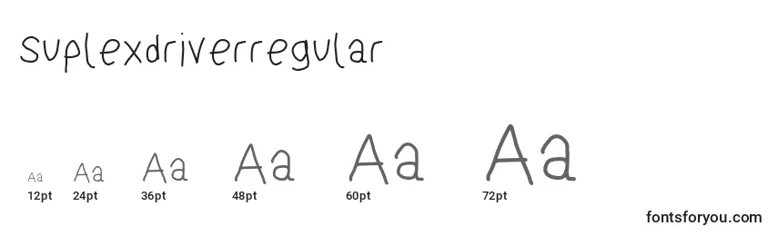 Размеры шрифта Suplexdriverregular
