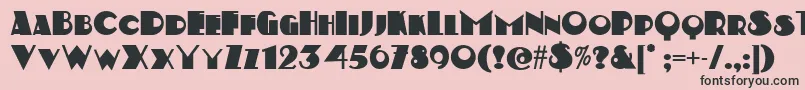フォントKerfuffle ffy – ピンクの背景に黒い文字