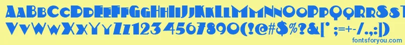 Kerfuffle ffy Font – Blue Fonts on Yellow Background