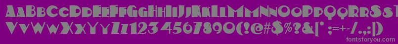 フォントKerfuffle ffy – 紫の背景に灰色の文字