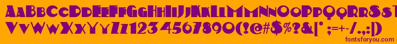 Kerfuffle ffy Font – Purple Fonts on Orange Background