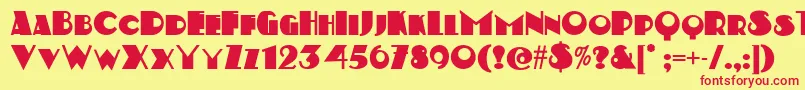 Kerfuffle ffy Font – Red Fonts on Yellow Background