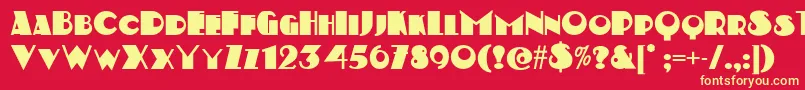 Kerfuffle ffy Font – Yellow Fonts on Red Background
