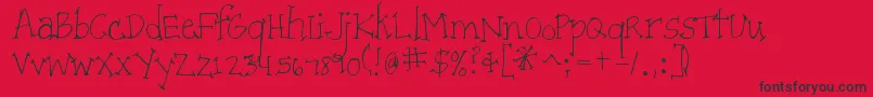 フォントPatientPaige – 赤い背景に黒い文字