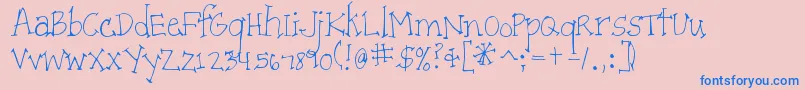 フォントPatientPaige – ピンクの背景に青い文字