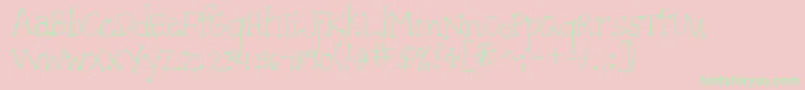 PatientPaige-fontti – vihreät fontit vaaleanpunaisella taustalla