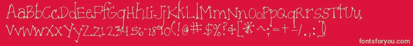 PatientPaige Font – Green Fonts on Red Background