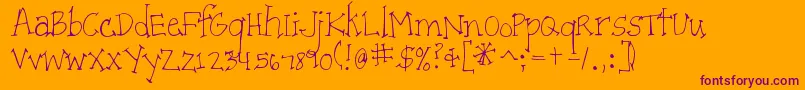 PatientPaige Font – Purple Fonts on Orange Background