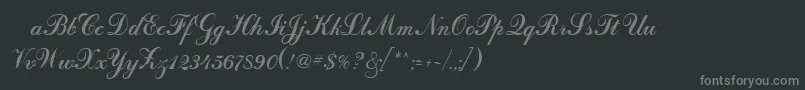 フォントOdessascriptRegular – 黒い背景に灰色の文字