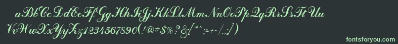 フォントOdessascriptRegular – 黒い背景に緑の文字