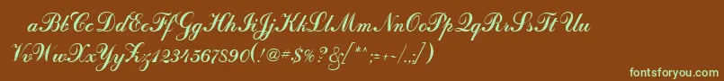 OdessascriptRegular Font – Green Fonts on Brown Background