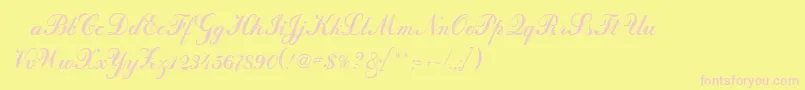 OdessascriptRegular-Schriftart – Rosa Schriften auf gelbem Hintergrund
