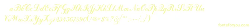 フォントOdessascriptRegular – 白い背景に黄色の文字