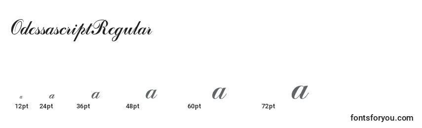 Größen der Schriftart OdessascriptRegular