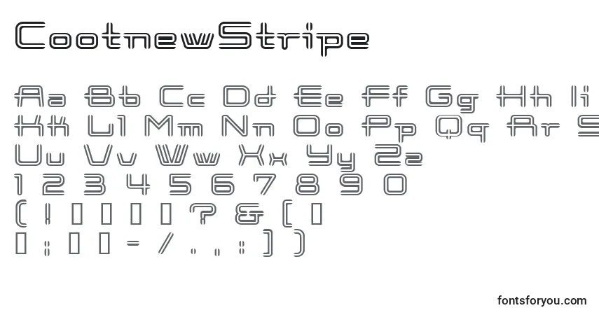 Czcionka CootnewStripe – alfabet, cyfry, specjalne znaki