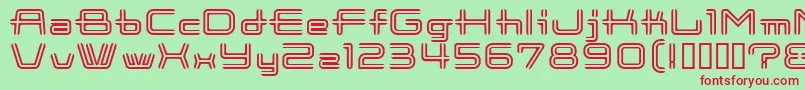 フォントCootnewStripe – 赤い文字の緑の背景