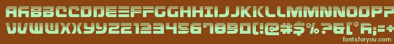 Defconzerohalf-fontti – vihreät fontit ruskealla taustalla
