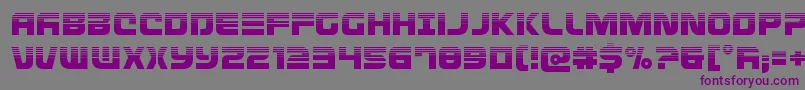 フォントDefconzerohalf – 紫色のフォント、灰色の背景