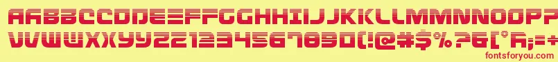 フォントDefconzerohalf – 赤い文字の黄色い背景