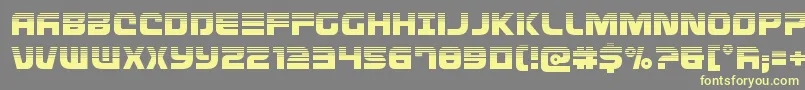 Defconzerohalf-Schriftart – Gelbe Schriften auf grauem Hintergrund