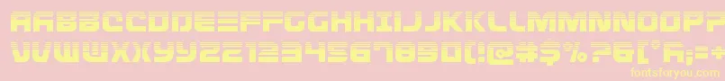 Defconzerohalf-Schriftart – Gelbe Schriften auf rosa Hintergrund