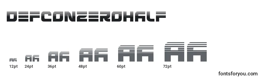 Размеры шрифта Defconzerohalf